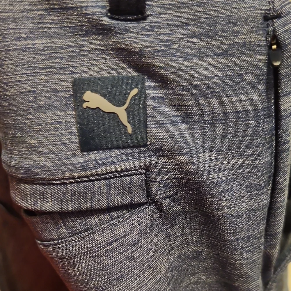 Puma Shorts Mens 34 Flat Front Blue Gray Heathered Atheltic